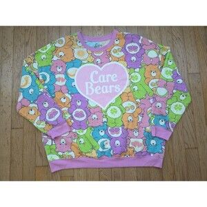 Care Bears Hybrid Apparel Crew Sweat Shirt All Over Print Womens XL